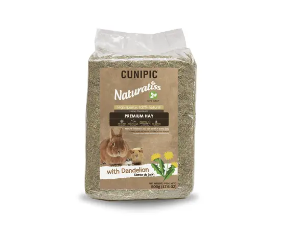 חציר פרמיום עם שן הארי 500 גרם למכרסמים קוניפיק | CUNIPIC