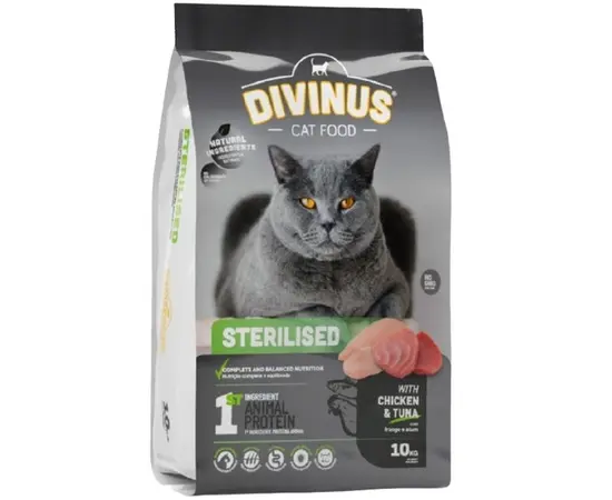 דיווינוס מזון סופר פרימיום לחתולים עקרות ומסורסים - 10 ק"ג