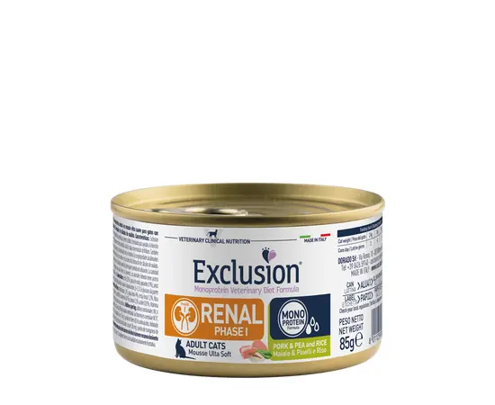 שימור רפואי רנאל  לחתולים חזיר ואפונה 85 גרם אקסלוז'ן