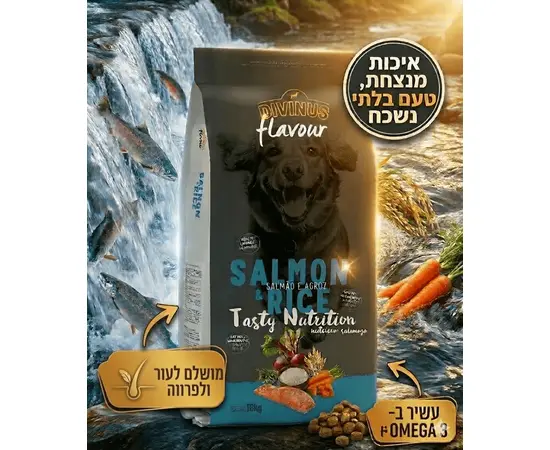 דיווינוס סלמון סופר פרימיום לכלבים - 18 ק"ג - מזון לבריאות עור ופרווה, 2 image