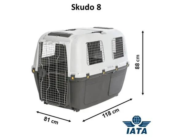 סקודו 8 כלוב טיסה לכלבים מאושר במידות 118X81X88