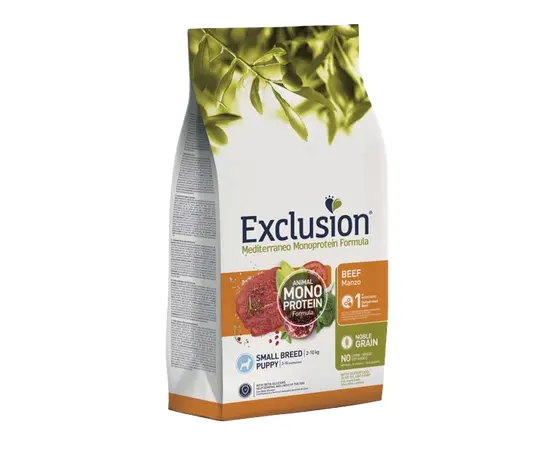 אקסלוז'ן נובל בקר 2 ק"ג מזון לגורי כלבים מגזע קטן