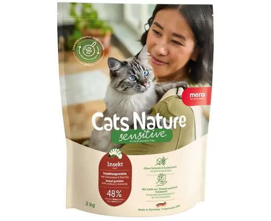 מרה נייצר מזון מלא לחתולים בוגרים עם חרקים 2 ק"ג ללא דגנים