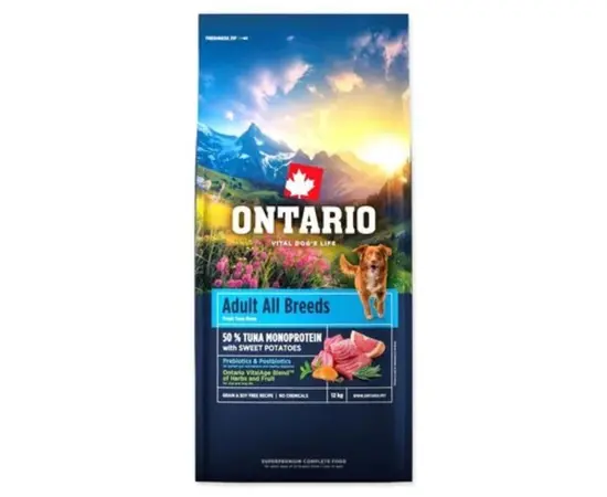 אונטריו בוגר כל הגזעים טונה ובטטות מונופרוטאין 12 ק"ג