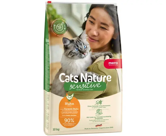 מרה נייצר סנסטיב מזון מלא עוף לחתולים בוגרים 10 ק''ג